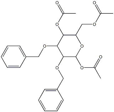 6-(acetoxyMethyl)-3,4-bis(benzyloxy)tetrahydro-2H-pyran-2,5-diyl diacetate Struktur