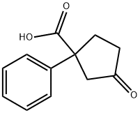 3-oxo-1-phenylcyclopentanecarboxylic acid Struktur