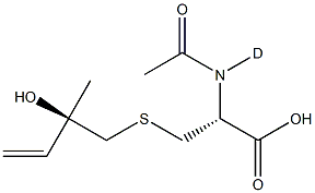(R,S)-N-Acetyl-S-(2-hydroxy-2-Methyl-3-buten-1-yl)-L-cysteine-d3 (90%) 化学構造式
