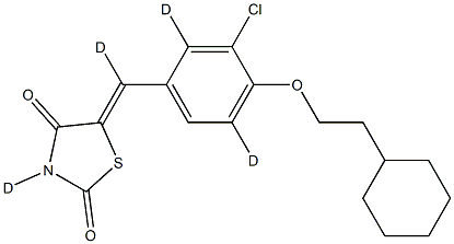 5-[[3-Chloro-4-(2-cyclohexylethoxy)phenyl]Methylene]-2,4-thiazolidinedione-d4 化学構造式