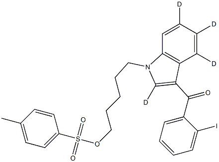 (2-Iodophenyl)[1-[5-[[(4-Methylphenyl)sulfonyl]oxy]pentyl]-1H-indol-3-yl]-Methanone-d4,,结构式