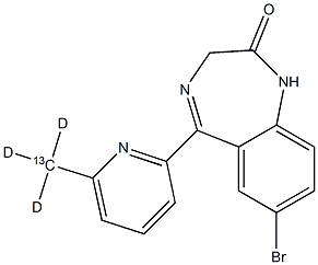 7-BroMo-1,3-dihydro-5-[6-(Methyl-13C,d3)-2-pyridinyl]-2H-1,4-benzodiazepin-2-one