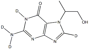 N7-(1-Methyl-2-hydroxyethyl)guanine-d4,,结构式