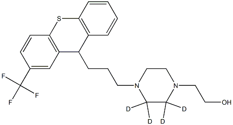 4-[3-[2-(TrifluoroMethyl)thioxanthen-9-yl]propyl]-1-piperazineethanol-d4 化学構造式