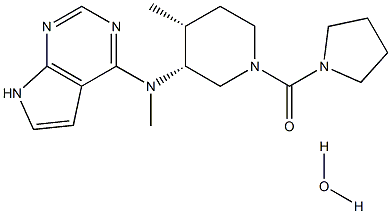 [(3R,4R)-4-Methyl-3-(Methyl-7H-pyrrolo[2,3-d]pyriMidin-4-ylaMino)-1-piperidinyl]-1-pyrrolidinylMethanone Hydrate Struktur