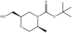 (2R,5S)-2-(羟基甲基)-5-甲基吗啉-4-羧酸叔丁酯 结构式