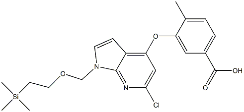 3-(6-chloro-1-((2-(triMethylsilyl)ethoxy)Methyl)-1H-pyrrolo[2,3-b]pyridin-4-yloxy)-4-Methylbenzoic acid 化学構造式