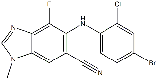 5-(4-broMo-2-chlorophenylaMino)-4-fluoro-1-Methyl-1H-benzo[d]iMidazole-6-carbonitrile Struktur