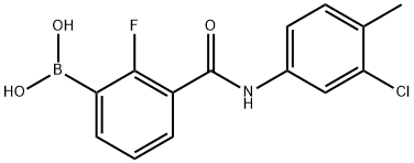 3-(3-Chloro-4-MethylphenylcarbaMoyl)-2-fluorobenzeneboronic acid, 97%, 2096330-72-0, 结构式