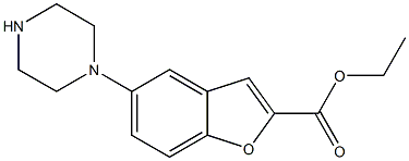 1-(2-Ethoxycarbonylbenzofuran-5-yl)piperazine Struktur