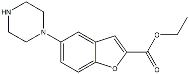 1-(2-Ethoxycarbonylbenzofuran-5-yl)piperazine,,结构式