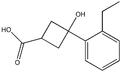 3-(2-Ethyl-phenyl)-3-hydroxy-cyclobutanecarboxylic acid,1874075-21-4,结构式