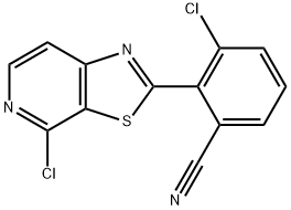 3-chloro-2-(4-chlorothiazolo[5,4-c]pyridin-2-yl)benzonitrile Structure