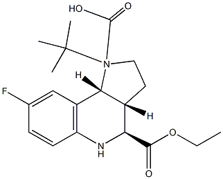 (3AR,4S,9BR)-1-TERT-BUTYL 4-ETHYL 8-FLUORO-3,3A,4,5-TETRAHYDRO-1H-PYRROLO[3,2-C]QUINOLINE-1,4(2H,9BH)-DICARBOXYLATE 结构式