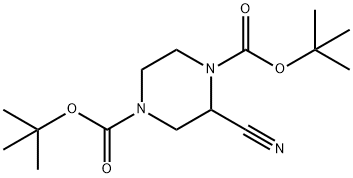 DI-TERT-BUTYL 2-CYANOPIPERAZINE-1,4-DICARBOXYLATE, 924964-23-8, 结构式