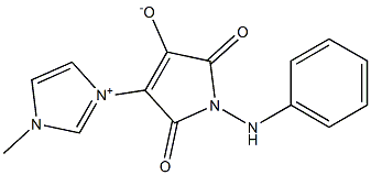 1-(4-Oxido-2,5-dioxo-1-phenylamin o-2,5-dihydro-1H-pyrrol-3-yl)-3-methyl-3H-imidazol-1-ium 化学構造式