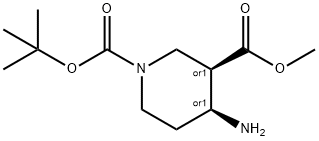 Methyl cis-1-Boc-4-aMinopiperidine-3-carboxylate Struktur