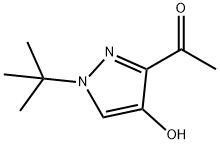 1-(1-tert-butyl-4-hydroxy-1H-pyrazol-3-yl)ethanone 化学構造式