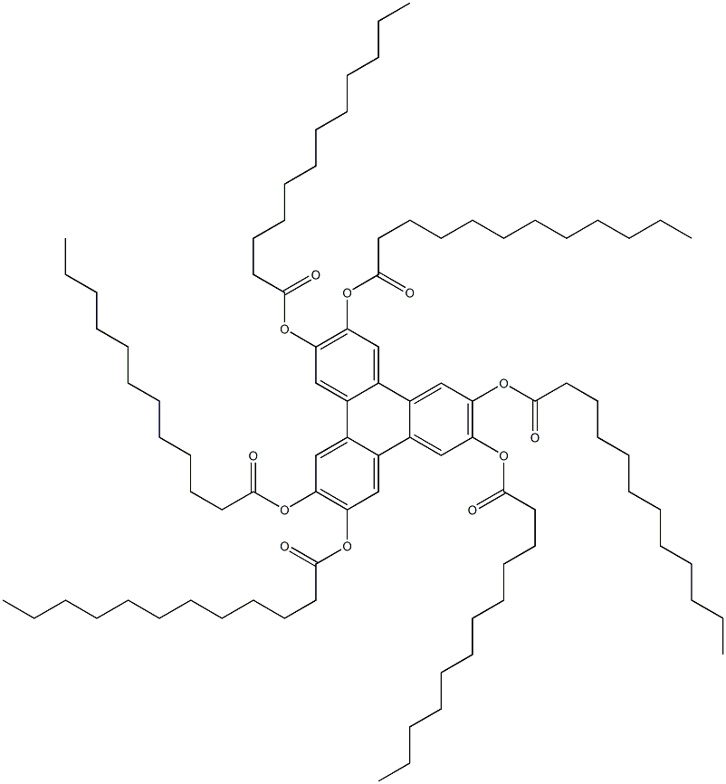 2,3,6,7,10,11-Hexakis[dodecanoyloxy]triphenylen Struktur