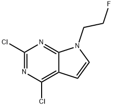2,4-dichloro-7-(2-fluoroethyl)-7H-pyrrolo[2,3-d]pyriMidine Struktur
