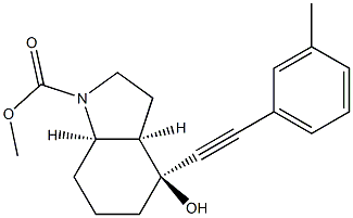 (3aR,4S,7aR)-Methyl 4-hydroxy-4-(M-tolylethynyl)octahydro-1H-indole-1-carboxylate Structure