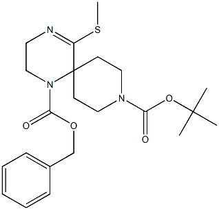 1-benzyl 9-tert-butyl 5-(Methylthio)-1,4,9-triazaspiro[5.5]undec-4-ene-1,9-dicarboxylate|