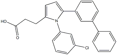 3-(5-([1,1'-biphenyl]-3-yl)-1-(3-chlorophenyl)-1H-pyrrol-2-yl)propanoic acid 结构式