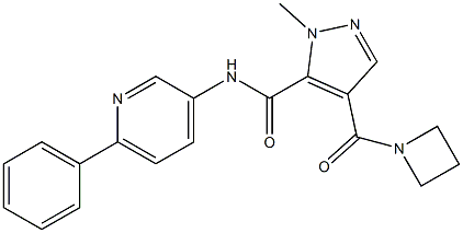 4-(azetidine-1-carbonyl)-1-Methyl-N-(6-phenylpyridin-3-yl)-1H-pyrazole-5-carboxaMide,,结构式
