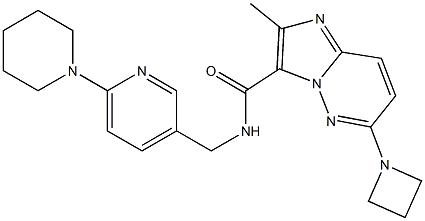 6-(azetidin-1-yl)-2-Methyl-N-((6-(piperidin-1-yl)pyridin-3-yl)Methyl)iMidazo[1,2-b]pyridazine-3-carboxaMide Structure