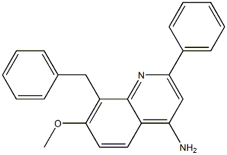 8-benzyl-7-Methoxy-2-phenylquinolin-4-aMine 结构式