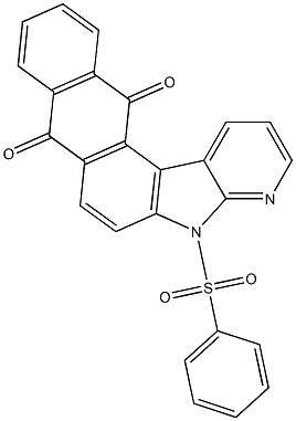 5-(phenylsulfonyl)-5H-naphtho[2,3-e]pyrido[2,3-b]indole-8,13-dione,,结构式