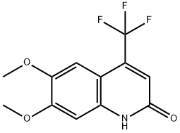 6,7-ジメトキシ-4-(トリフルオロメチル)キノリン-2(1H)-オン 化学構造式