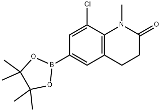 8-Chloro-1-Methyl-6-(4,4,5,5-tetraMethyl-[1,3,2]dioxaborolan-2-yl)-3,4-dihydro-1H-quinolin-2-one Struktur