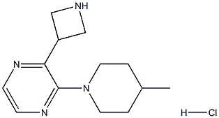 2-(azetidin-3-yl)-3-(4-Methylpiperidin-1-yl)pyrazine hydrochloride,,结构式