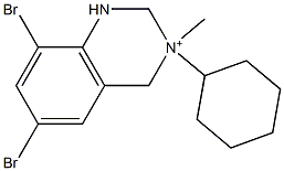 6,8-二溴-3-环己基-3-甲基-1,2,3,4-四氢喹唑啉-3-季铵盐,,结构式