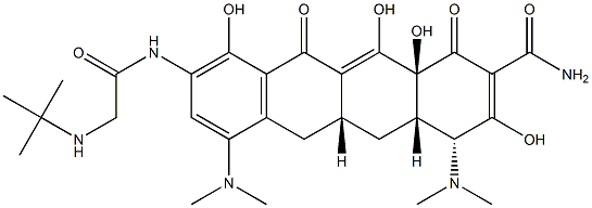 (4R,4aS,5aR,12aS)-4,7-Bis(diMethylaMino)-9-[[2-[(1,1-diMethylethyl)aMino]acetyl]aMino]-1,4,4a,5,5a,6,11,12a-octahydro-3,10,12,12a-tetrahydroxy-1,11-dioxo-2-naphthacenecarboxaMide 结构式