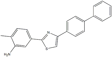 2-(3-氨基-4-甲基苯基)-4-(4-二苯基)噻唑,97% 结构式