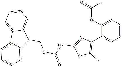 4-(2-Acetoxyphenyl)-2-(FMoc-aMino)-5-Methylthiazole, 97% Structure