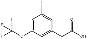 3-フルオロ-5-(トリフルオロメトキシ)フェニル酢酸 化学構造式