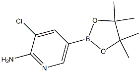 3-Chloro-5-(4,4,5,5-tetraMethyl-[1,3,2]dioxaborolan-2-yl)-pyridin-2-ylaMine,,结构式