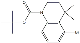tert-butyl 5-broMo-4,4-diMethyl-3,4-dihydroquinoline-1(2H)-carboxylate 结构式