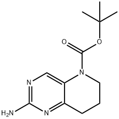 2-氨基-7,8-二氢吡啶并[3,2-D]嘧啶-5(6H)-羧酸叔丁基酯 结构式