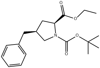 1-(叔丁基)2-乙基(2S,4S)-4-苄基吡咯烷-1,2-二羧酸酯, 170947-82-7, 结构式