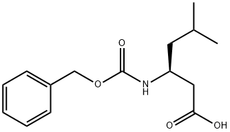 (S)-3-(ベンジルオキシカルボニルアミノ)-5-メチルヘキサン酸 化学構造式