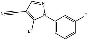 5-bromo-1-(3-fluorophenyl)-1H-pyrazole-4-carbonitrile 化学構造式