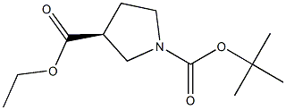 (S)-1-BOC-吡咯-3-甲酸乙酯,,结构式