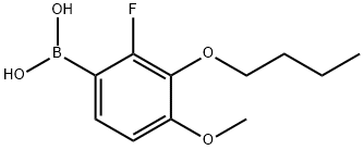 3-Butoxy-2-fluoro-4-methoxyphenylboronic acid 化学構造式