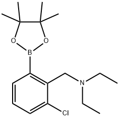 {[2-chloro-6-(tetramethyl-1,3,2-dioxaborolan-2-yl)phenyl]methyl}diethylamine Structure