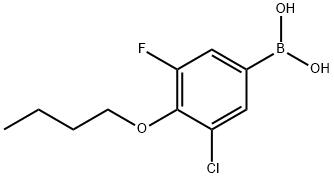 4-丁氧基-3-氯-5-氟苯基硼酸 结构式