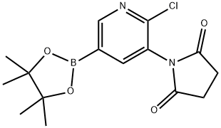 1-[2-Chloro-5-(tetramethyl-1,3,2-dioxaborolan-2-yl)pyridin-3-yl]pyrrolidine-2,5-dione 化学構造式